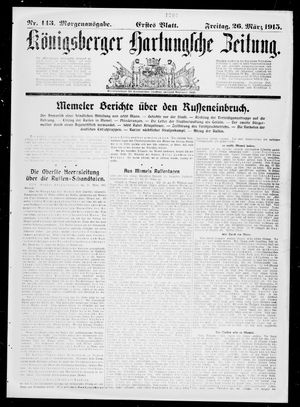 Königsberger Hartungsche Zeitung on Mar 26, 1915