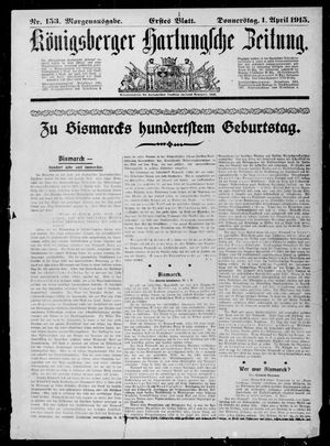 Königsberger Hartungsche Zeitung on Apr 1, 1915