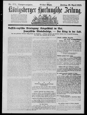 Königsberger Hartungsche Zeitung on Apr 16, 1915