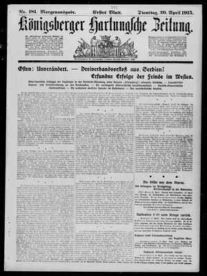 Königsberger Hartungsche Zeitung vom 20.04.1915