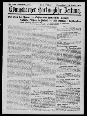 Königsberger Hartungsche Zeitung on Apr 24, 1915