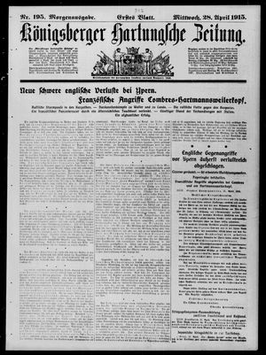 Königsberger Hartungsche Zeitung vom 28.04.1915