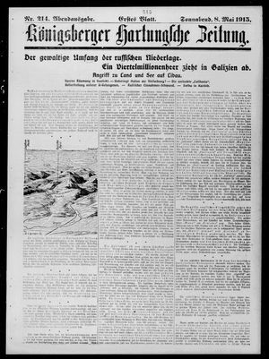 Königsberger Hartungsche Zeitung on May 8, 1915
