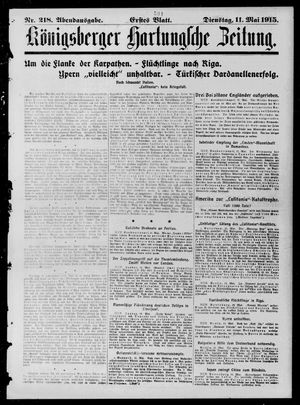 Königsberger Hartungsche Zeitung vom 11.05.1915