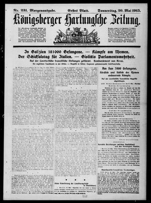 Königsberger Hartungsche Zeitung on May 20, 1915
