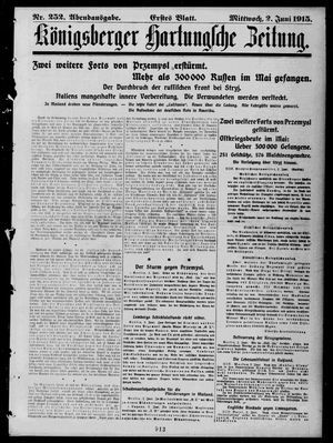 Königsberger Hartungsche Zeitung vom 02.06.1915