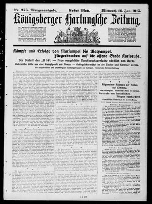 Königsberger Hartungsche Zeitung vom 16.06.1915