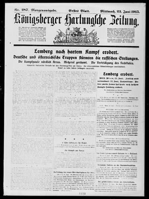 Königsberger Hartungsche Zeitung on Jun 23, 1915