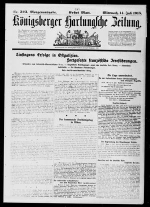 Königsberger Hartungsche Zeitung on Jul 14, 1915