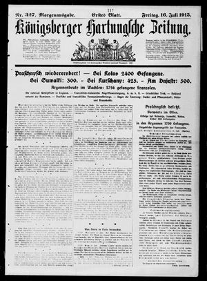 Königsberger Hartungsche Zeitung on Jul 16, 1915