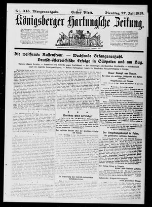 Königsberger Hartungsche Zeitung on Jul 27, 1915
