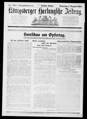 Königsberger Hartungsche Zeitung vom 01.08.1915