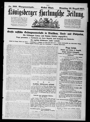 Königsberger Hartungsche Zeitung vom 10.08.1915