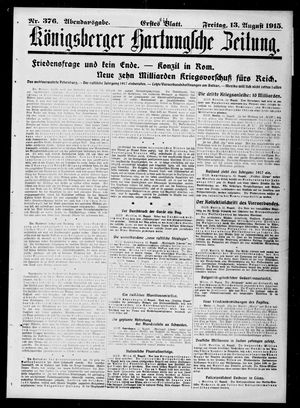 Königsberger Hartungsche Zeitung vom 13.08.1915