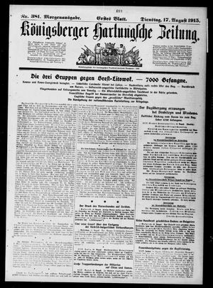 Königsberger Hartungsche Zeitung vom 17.08.1915
