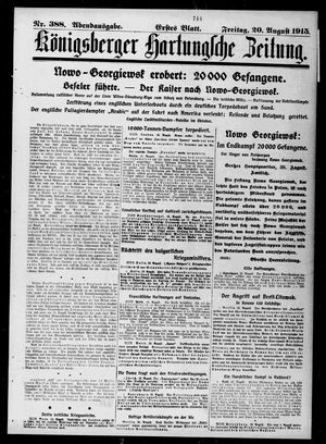 Königsberger Hartungsche Zeitung vom 20.08.1915