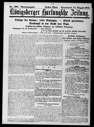 Königsberger Hartungsche Zeitung vom 21.08.1915