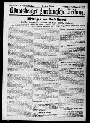 Königsberger Hartungsche Zeitung on Aug 27, 1915