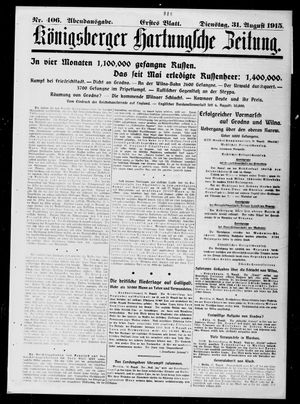 Königsberger Hartungsche Zeitung vom 31.08.1915