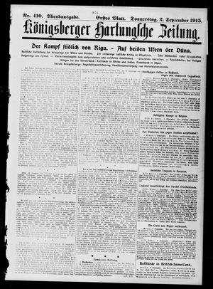 Königsberger Hartungsche Zeitung vom 02.09.1915