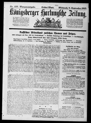 Königsberger Hartungsche Zeitung on Sep 8, 1915