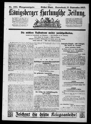 Königsberger Hartungsche Zeitung on Sep 11, 1915