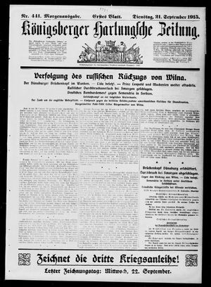 Königsberger Hartungsche Zeitung on Sep 21, 1915