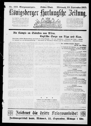 Königsberger Hartungsche Zeitung vom 22.09.1915