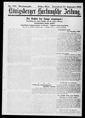 Königsberger Hartungsche Zeitung vom 25.09.1915