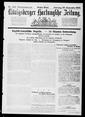 Königsberger Hartungsche Zeitung vom 26.09.1915