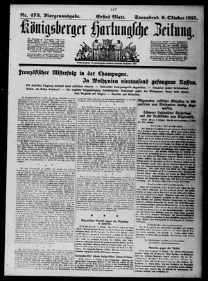 Königsberger Hartungsche Zeitung vom 09.10.1915