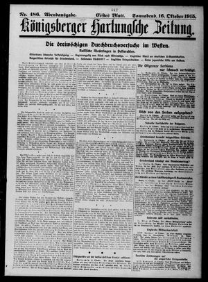 Königsberger Hartungsche Zeitung vom 16.10.1915