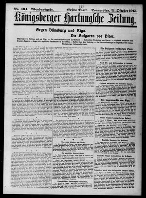 Königsberger Hartungsche Zeitung vom 21.10.1915