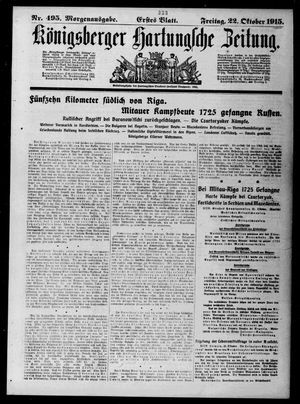Königsberger Hartungsche Zeitung vom 22.10.1915