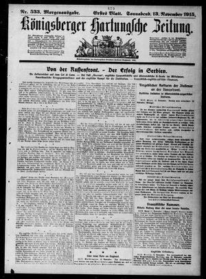 Königsberger Hartungsche Zeitung on Nov 13, 1915