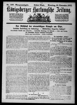 Königsberger Hartungsche Zeitung on Nov 16, 1915