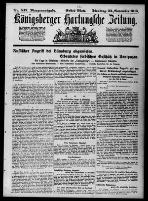 Königsberger Hartungsche Zeitung vom 23.11.1915