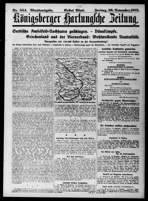 Königsberger Hartungsche Zeitung vom 26.11.1915