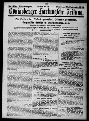 Königsberger Hartungsche Zeitung vom 30.11.1915
