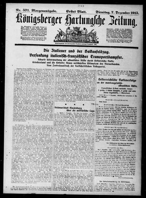 Königsberger Hartungsche Zeitung vom 07.12.1915