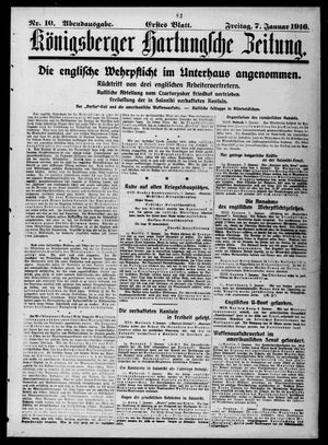Königsberger Hartungsche Zeitung vom 07.01.1916