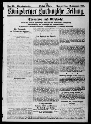 Königsberger Hartungsche Zeitung on Jan 13, 1916
