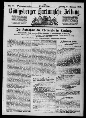 Königsberger Hartungsche Zeitung vom 14.01.1916