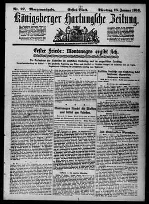 Königsberger Hartungsche Zeitung on Jan 18, 1916