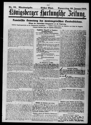 Königsberger Hartungsche Zeitung vom 20.01.1916