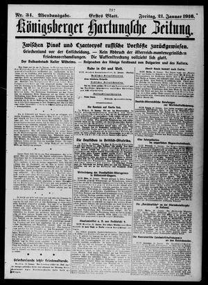 Königsberger Hartungsche Zeitung vom 21.01.1916