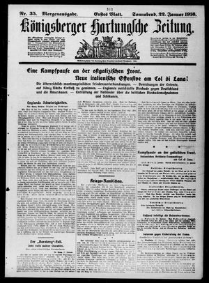 Königsberger Hartungsche Zeitung vom 22.01.1916