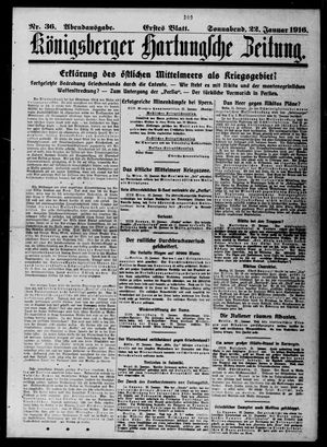 Königsberger Hartungsche Zeitung vom 22.01.1916