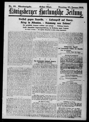 Königsberger Hartungsche Zeitung vom 25.01.1916