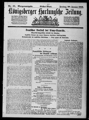 Königsberger Hartungsche Zeitung on Jan 28, 1916